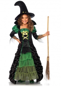Dětský kostým Zelená čarodějnice