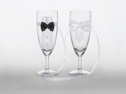 Svatební dekorace skleniček
