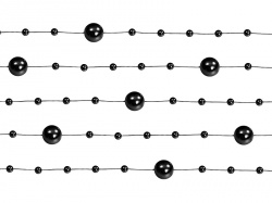 Girlanda s perleťovými černými kuličkami