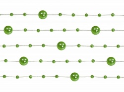 Girlanda se zelenými perleťovými kuličkami