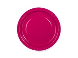 Tmavě růžový papírový talířek - sada