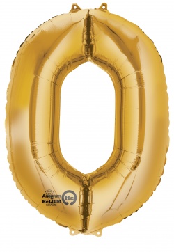 Zlatý fóliový balónek " 0 "