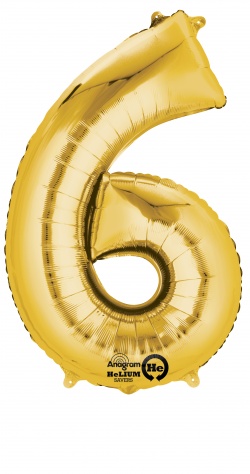Zlatý fóliový balónek " 6 "