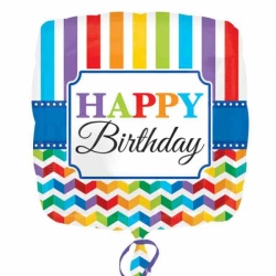 Balónek fóliový Happy Birthday - čtverec