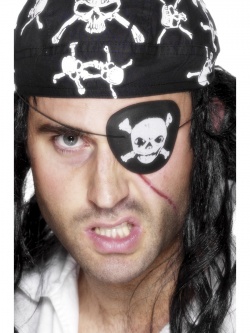Klapka na oko s lebkou pro piráty
