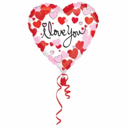Srdíčkový fóliový balónek pro zamilované