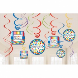 Spirálová girlanda Happy Birthday